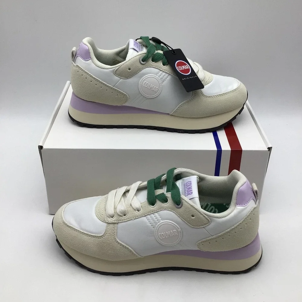 Colmar Travis Pop H Outsole 124 Mens Size 7.5 White Green Sneakers‎ EU 40 NEW
